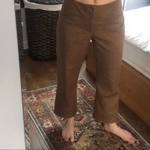 Elle cropped wide leg dark camel dress pant